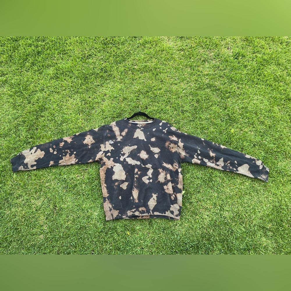 Bleach-Dyed Pullover Sweater - image 1